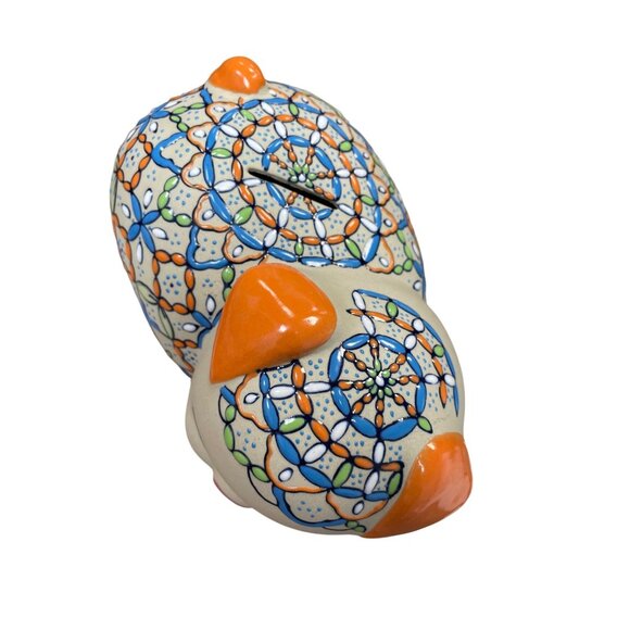 Servin Mexico Talavera Piggy Bank Hand Painted Ceramic Folk Art Pottery - Picture 14 of 16